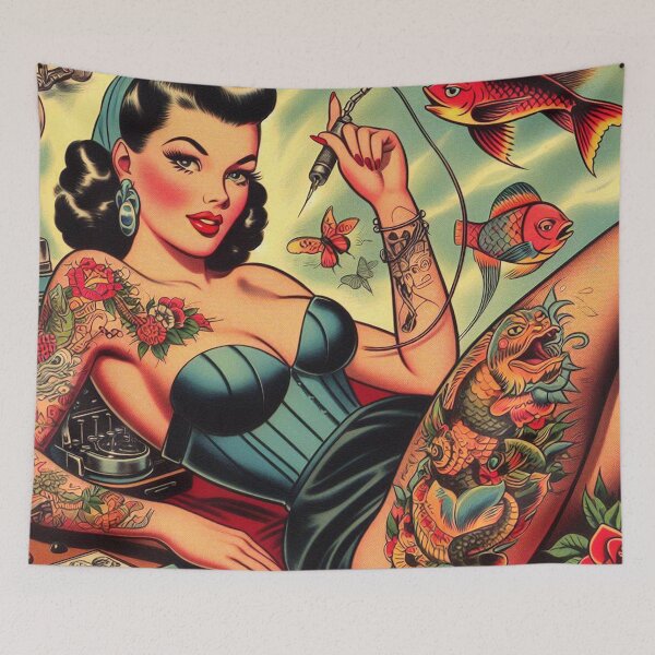 Item preview, Vintage Tattoo Pin-Up designed and sold by PulpVintage.