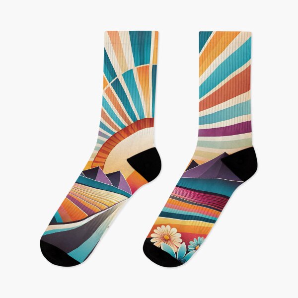 Item preview, Groovy Retro Vintage 70s Colorful Desert Summer Sunrise designed and sold by Prints and Lifestyle.