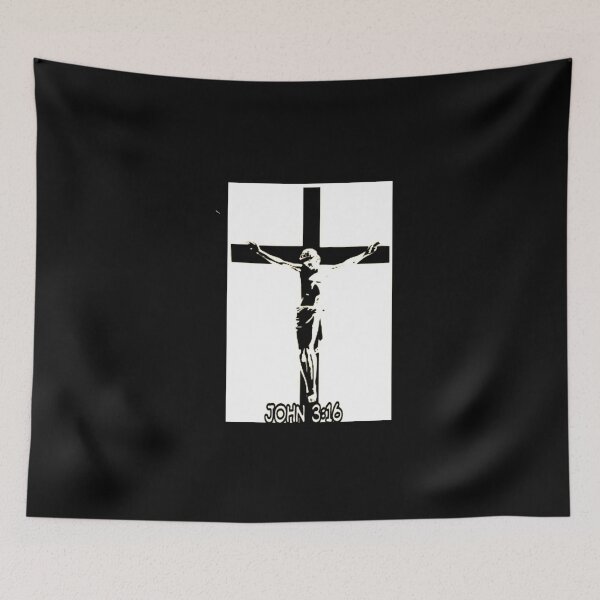 Item preview, UNIT 713, john 3:16 , black cross 4 designed and sold by Unit713-Shop.