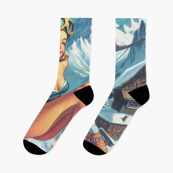 Item preview, Vintage Ski Pin-Up designed and sold by PulpVintage.