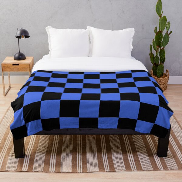 Item preview, Checkered - Black and Royal Blue designed and sold by JustPatterns2.