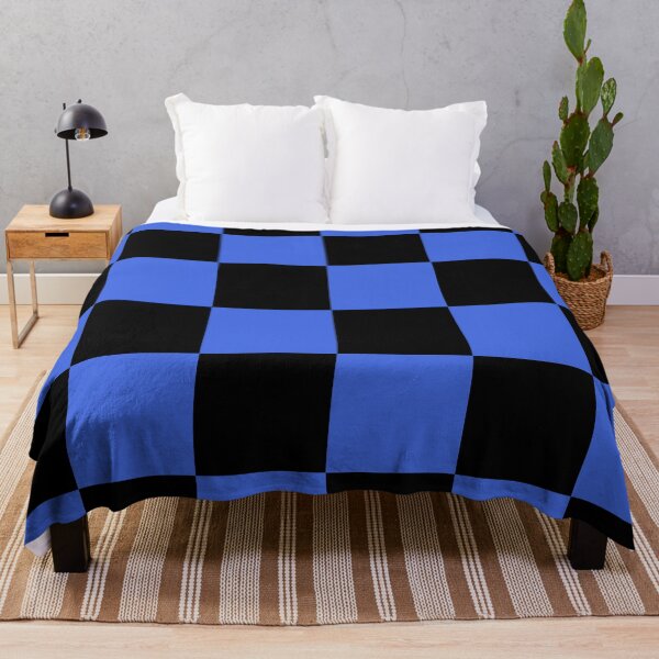 Item preview, Large Checkered - Black and Royal Blue designed and sold by JustPatterns2.