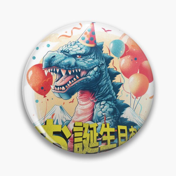 Item preview, Ferocious Birthday Party Kaiju Disrupts Peaceful Japanese Scenery designed and sold by 271Studio.