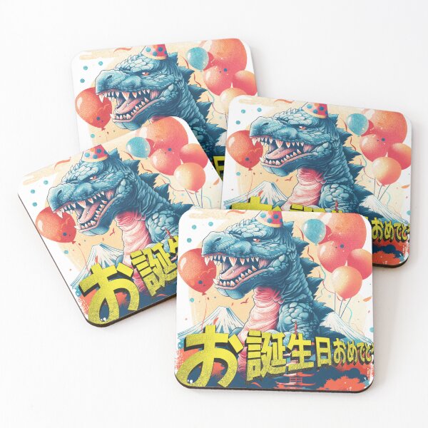 Item preview, Ferocious Birthday Party Kaiju Disrupts Peaceful Japanese Scenery designed and sold by 271Studio.