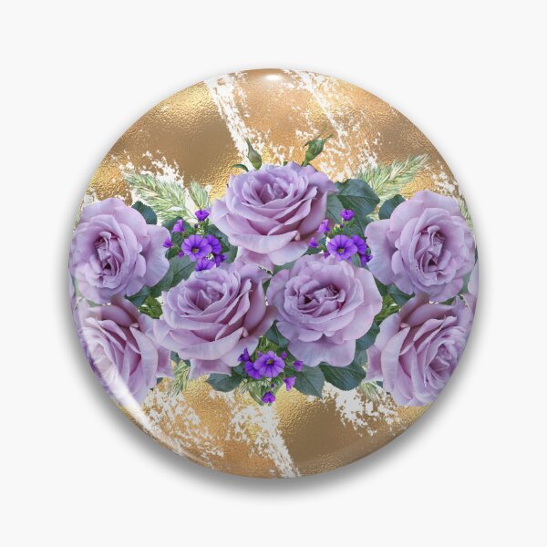 Item preview, Soft Purple Roses on a Gold Background designed and sold by southerndoll67.