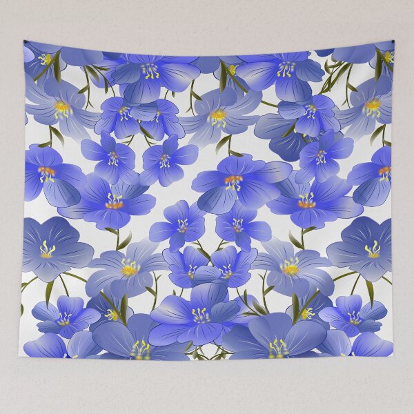 Item preview, Azure Blossom Dance, Blue Flower Pattern  designed and sold by southerndoll67.