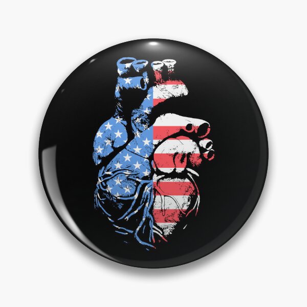 Item preview, USA Flag Anatomical Heart Cardiology Cardiologist Nurse designed and sold by GrandeDuc.