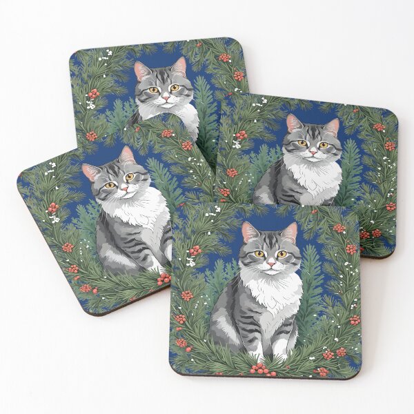 Item preview, Cute Cartoon-Style Maine Cat With Pine designed and sold by taiche.