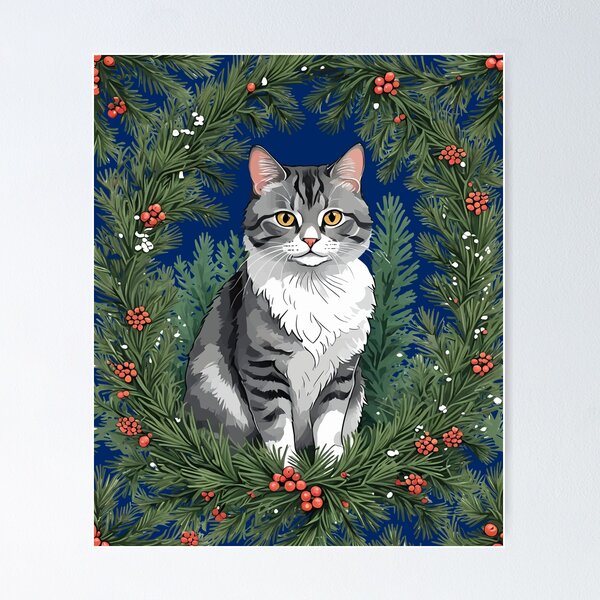 Item preview, Cute Cartoon-Style Maine Cat With Pine designed and sold by taiche.