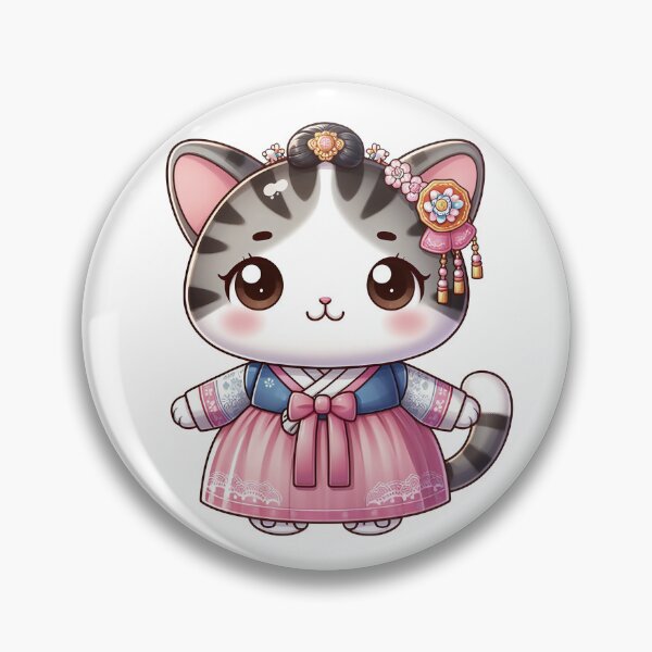 Item preview, cat wearing hanbok designed and sold by lovelybong.