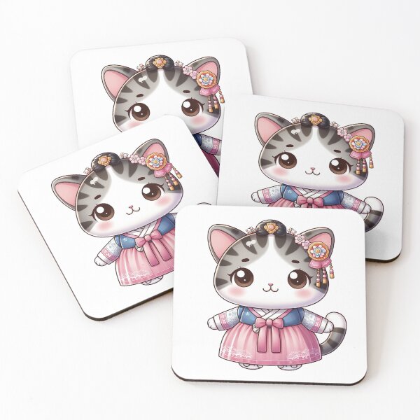Item preview, cat wearing hanbok designed and sold by lovelybong.