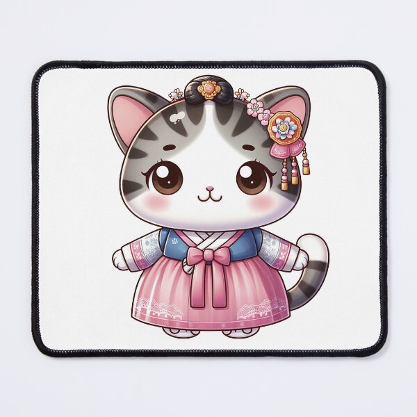 Item preview, cat wearing hanbok designed and sold by lovelybong.