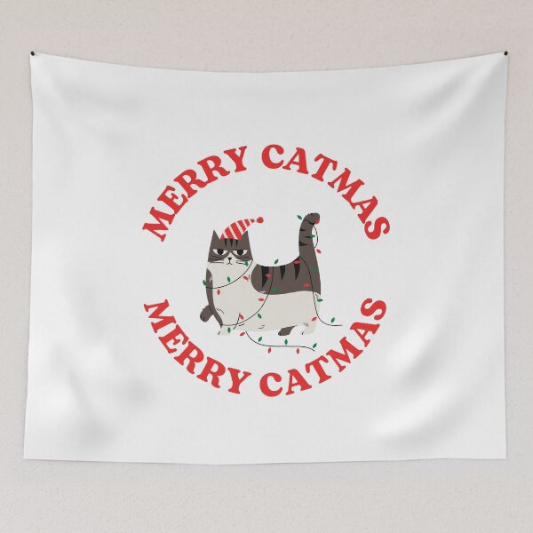 Item preview, Merry Catmas! - White - designed and sold by chiniii890.