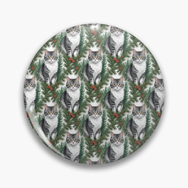 Item preview, Cute Cartoon-Style Maine Cat With Pine Pattern designed and sold by taiche.