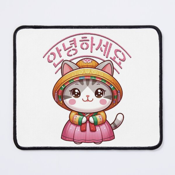 Item preview, cat wearing hanbok(안녕하세요) designed and sold by lovelybong.
