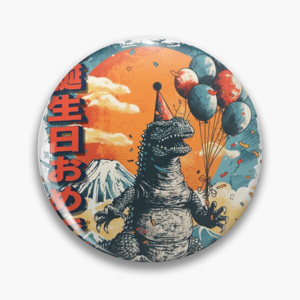 Item preview, Ferocious Birthday Party Kaiju Disrupts Peaceful Japanese Scenery designed and sold by 271Studio.