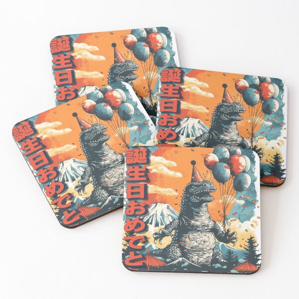 Item preview, Ferocious Birthday Party Kaiju Disrupts Peaceful Japanese Scenery designed and sold by 271Studio.