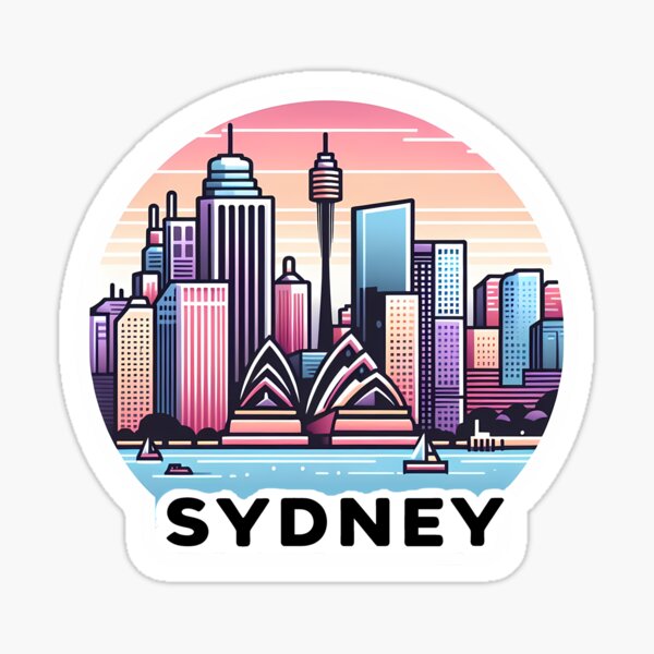 Item preview, Sydney Skyline designed and sold by Funny Vintage Stickers And T-Shirts.