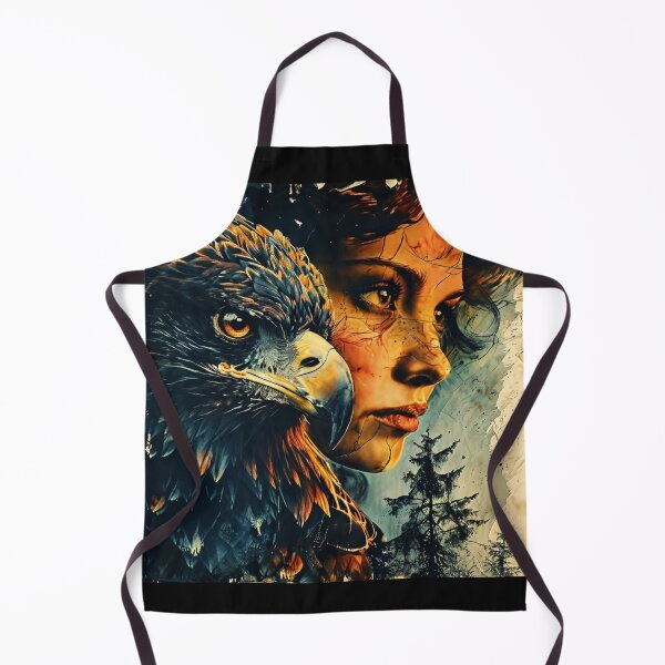 Item preview, WOMAN - EAGLE, Enchanting Fusion: A Vintage Tale of Dual Realms and Intricate Details designed and sold by Colorful-Garden.