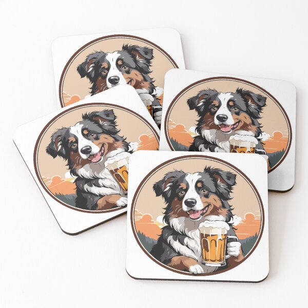 Item preview, Australian Shepherd Dog Having a Beer designed and sold by Ameiva-Apparel.