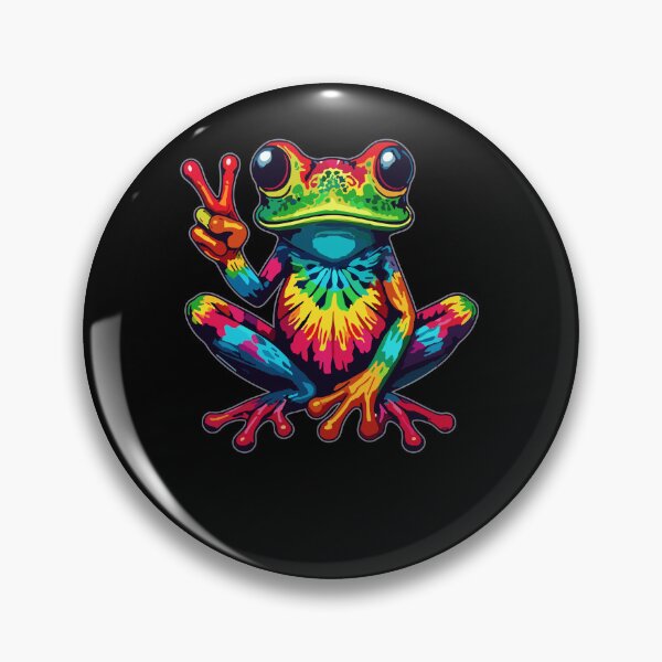 Item preview, Tie-Dye Frog Peace Sign Hippie 70s designed and sold by Artistoos.