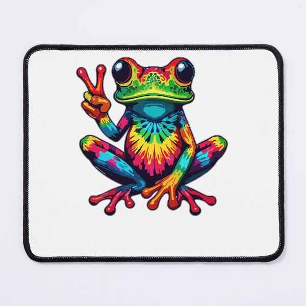 Artikelvorschau, Tie-Dye Frosch Peace Zeichen Hippie 70er entworfen und verkauft von Artistoos.