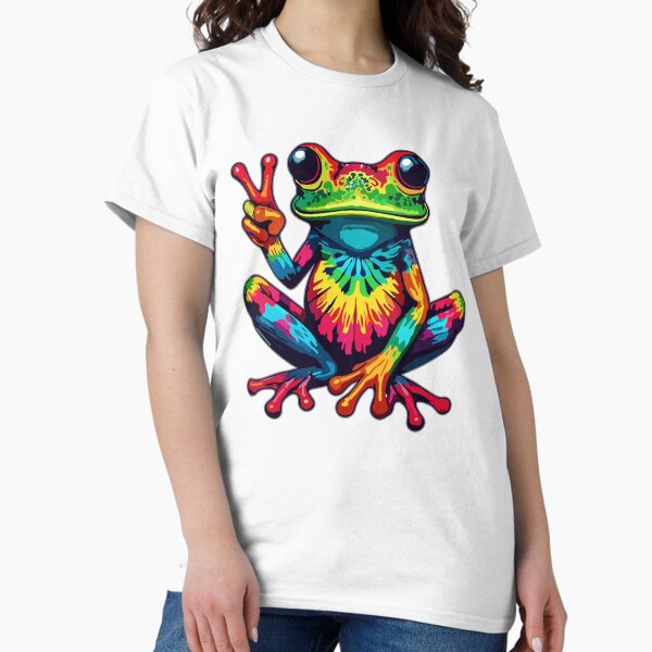Item preview, Tie-Dye Frog Peace Sign Hippie 70s designed and sold by Artistoos.