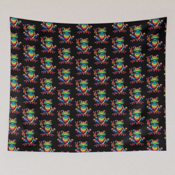 Item preview, Tie-Dye Frog Peace Sign Hippie 70s designed and sold by Artistoos.
