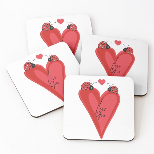 Item preview, Red heart and couple of ladybugs designed and sold by FleurDesign.