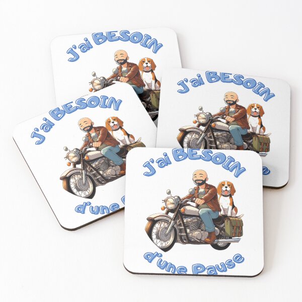 Item preview, J'ai besoin d'une pause _ motard avec Beagle designed and sold by Krea-kassandra.
