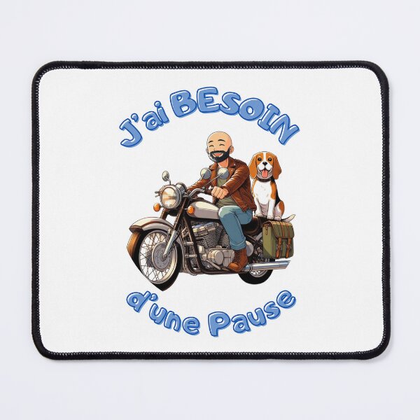 Item preview, J'ai besoin d'une pause _ motard avec Beagle designed and sold by Krea-kassandra.