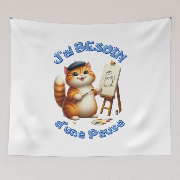 Item preview, I need a break _ painting cat designed and sold by Krea-kassandra.