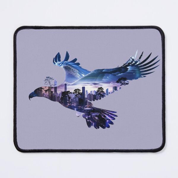 Item preview, Flying eagle and night city double exposure designed and sold by AnnArtshock.