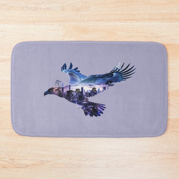 Item preview, Flying eagle and night city double exposure designed and sold by AnnArtshock.