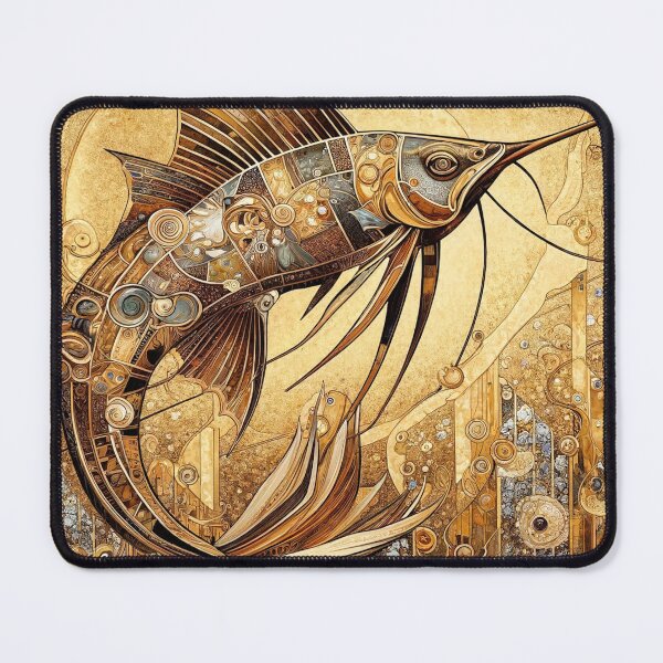 Artikelvorschau, Steampunk Segelfisch Kunstdruck | Filigrane mechanische maritime Illustration entworfen und verkauft von Suzana Djordjevic.