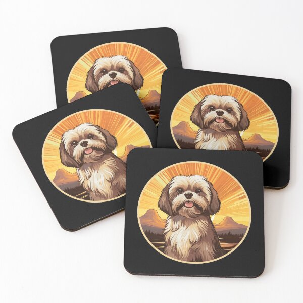 Item preview, Lhasa Apso Retro Sunset designed and sold by AussieWonders.