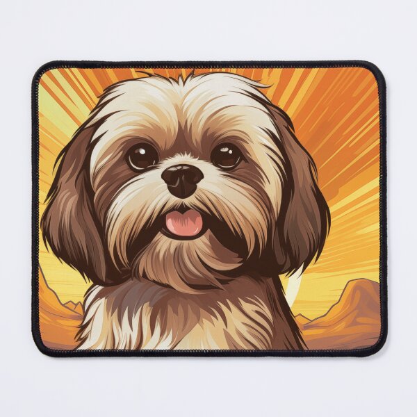Item preview, Lhasa Apso Retro Sunset designed and sold by AussieWonders.