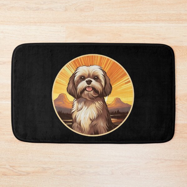 Item preview, Lhasa Apso Retro Sunset designed and sold by AussieWonders.