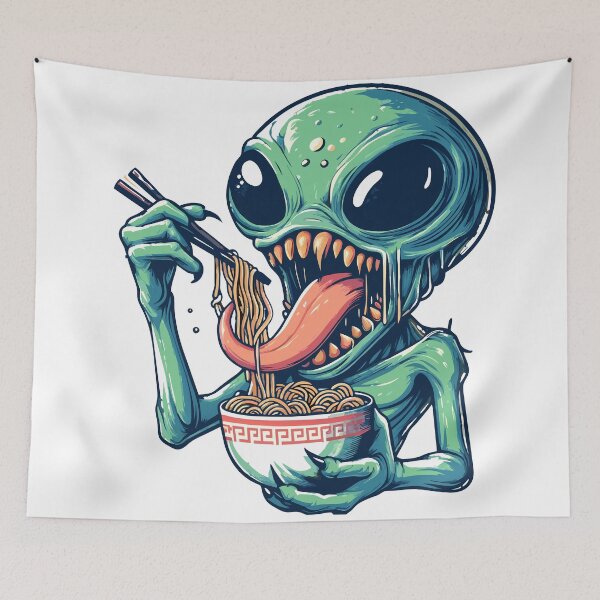 Item preview, Alien Monster Eat Ramen designed and sold by Designowner.