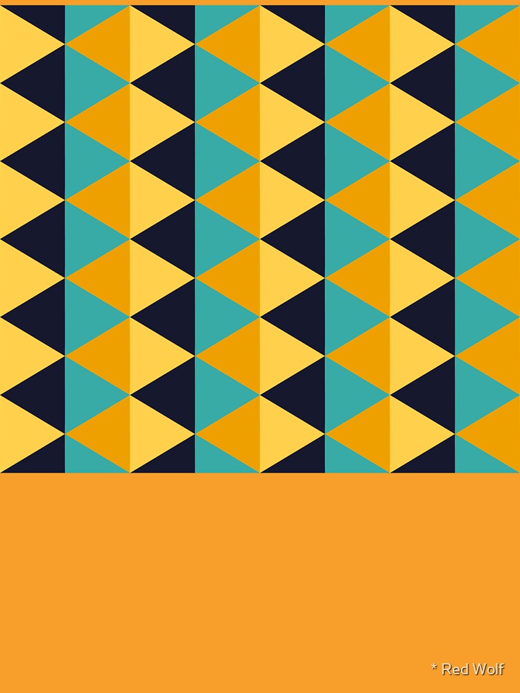 Geometric Pattern: Split Diamond: Blue/Yellow by redwolfoz