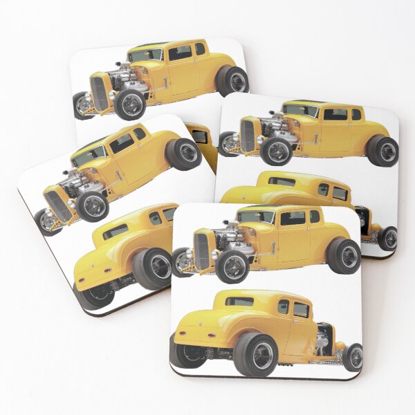 Item preview, yellow hot rod high boy with big v8 designed and sold by hotrodspirit.
