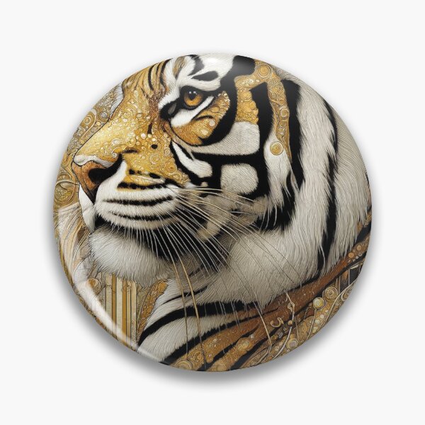 Item preview, Regal Steampunk Tiger Art Print | Ornate Golden Jungle Cat Illustration designed and sold by Suzana Djordjevic.