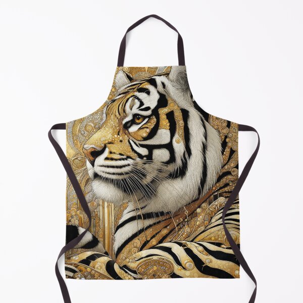 Item preview, Regal Steampunk Tiger Art Print | Ornate Golden Jungle Cat Illustration designed and sold by Suzana Djordjevic.