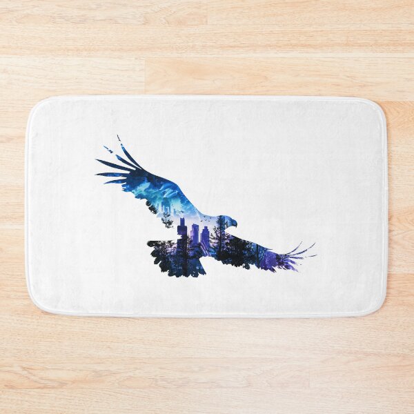 Item preview, Eagle flying and city at dusk designed and sold by AnnArtshock.