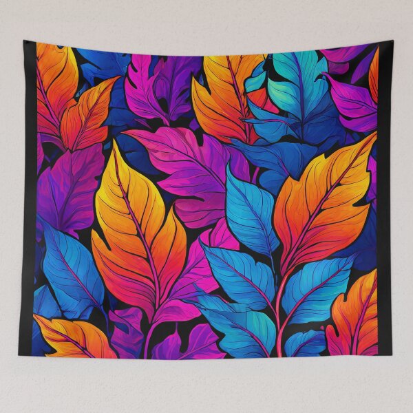 Item preview, Psychedelic Style Multicolored Leafs Pattern designed and sold by Uday24.