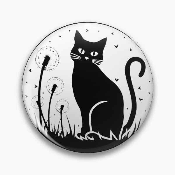 Item preview, Black Lucky Cat in Garden Dandelion Lovers Flowers Plants Gardener Purr Play With Cat designed and sold by Cr320.