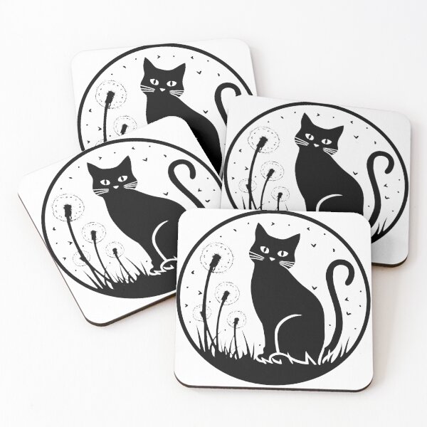 Item preview, Black Lucky Cat in Garden Dandelion Lovers Flowers Plants Gardener Purr Play With Cat designed and sold by Cr320.