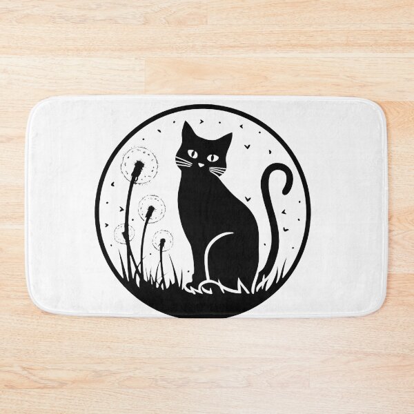 Item preview, Black Lucky Cat in Garden Dandelion Lovers Flowers Plants Gardener Purr Play With Cat designed and sold by Cr320.