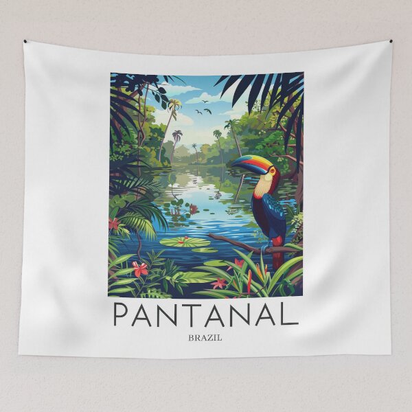 Item preview, A Pop Art Travel Print of Pantanal - Brazil designed and sold by StudioRedKoala.