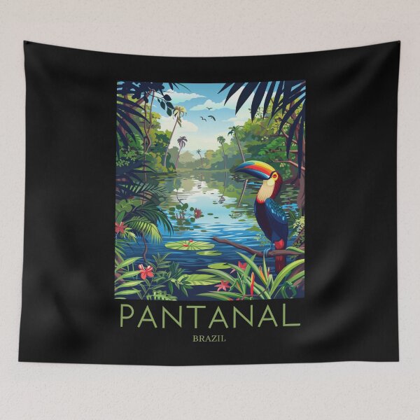 Item preview, A Pop Art Travel Print of Pantanal - Brazil designed and sold by StudioRedKoala.